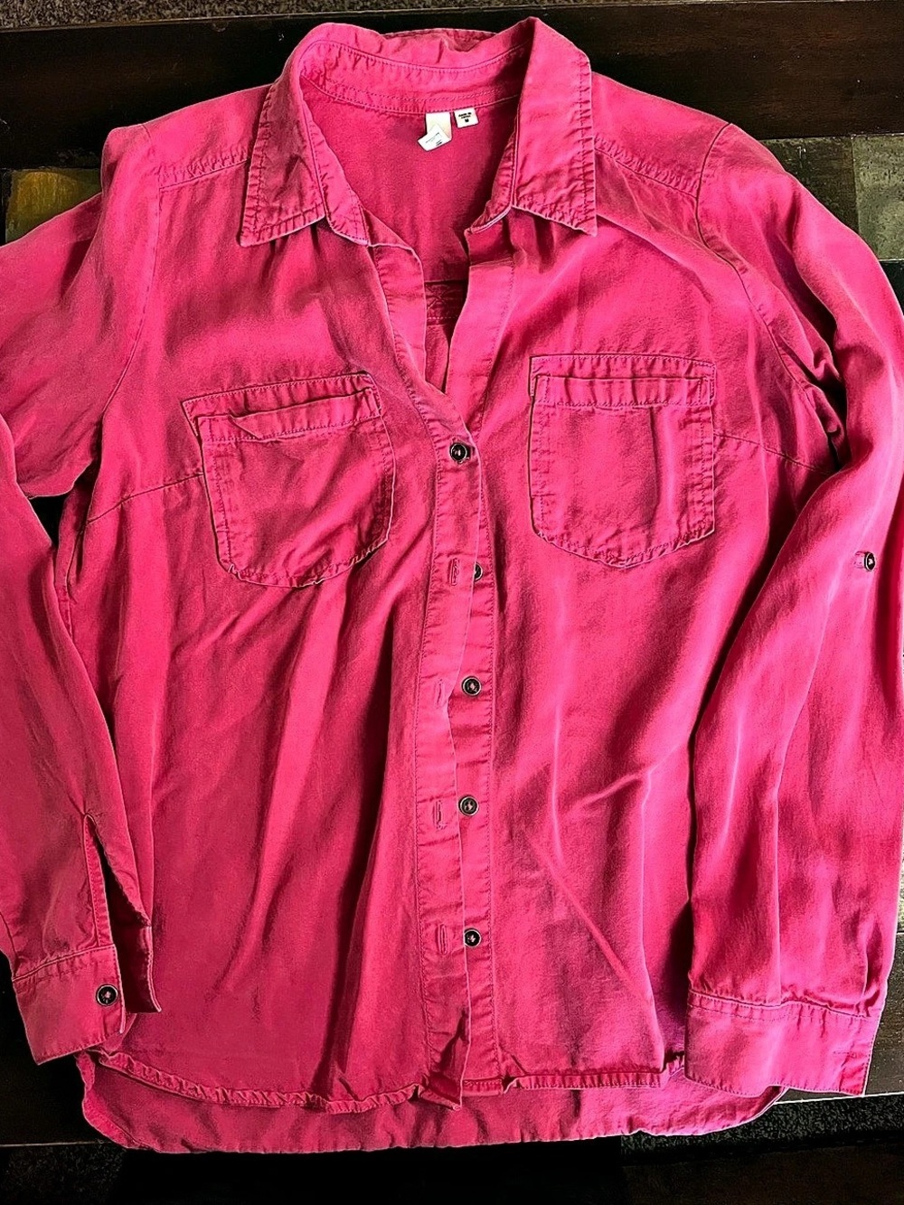 KUT from the Kloth Button Down Shirt in Pink Size Medium